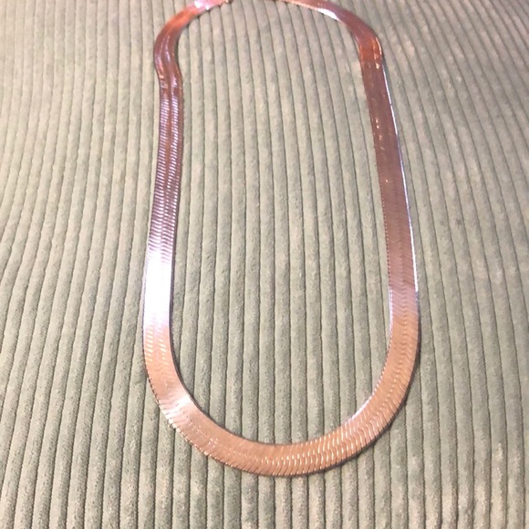 24” Long Sterling Silver Herringbone Necklace - Picture 3 of 3